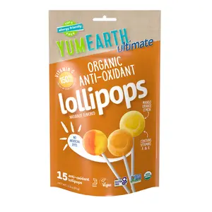 YumEarth Ultimate, Organic Anti-Oxidant Lollipops, Mango, Orange,  Lemon, 15 Lollipops, 3.3 oz (93 g)