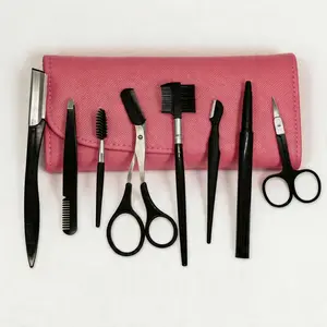 Eyebrow Grooming Kit 8PCS Professional Brow Shaping Tools Set Tweezers Scissors Razor Brush for Perfect Brows Makeup Kit