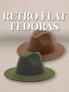 Retro Flat Fedora Hat