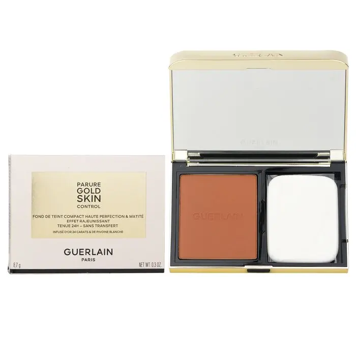 Guerlain Parure Gold Skin Control High Perfection Matte Compact Face Foundation - #5N, 8.7g/0.3oz, Radiance-Boosting, Flawless, Smooth Makeup, Buildable Matte Coverage