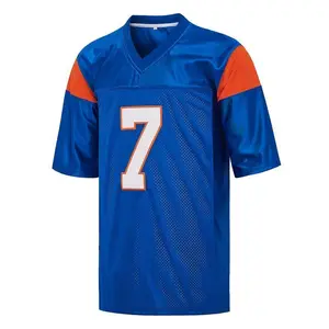 Blue Mountain State 7 Alex Moran 54 Thad Castle Football Jersey Blue Embroidery(Raincoats)