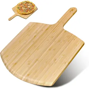Pizza Peel 12inch Bamboo Pizza Paddle Wooden Pizza Peel Pizza Server for Ooni Oven Accessory Pizza Spatula Baking Homemade Cheese Bread Turner Pizza Pre board Pizza Tools Gift Kitchen Utensils