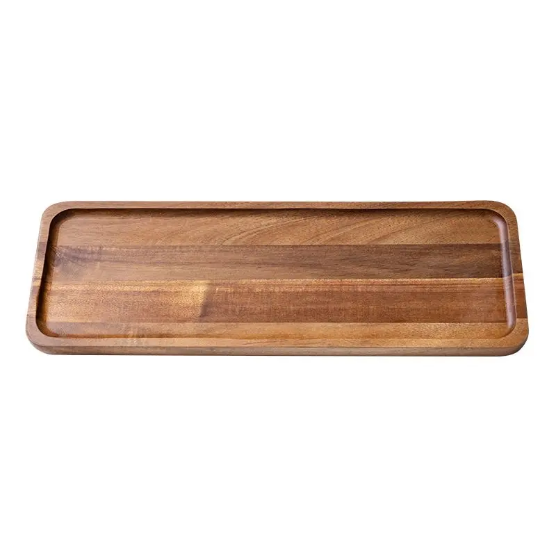 Rectangular Acacia Wood Tray, Ideal for Breakfast, Kitchen, Restaurant, Outdoor Use, Perfect for Fruits, Desserts, Coffee, Snacks, Bread, Wooden Serving Tray