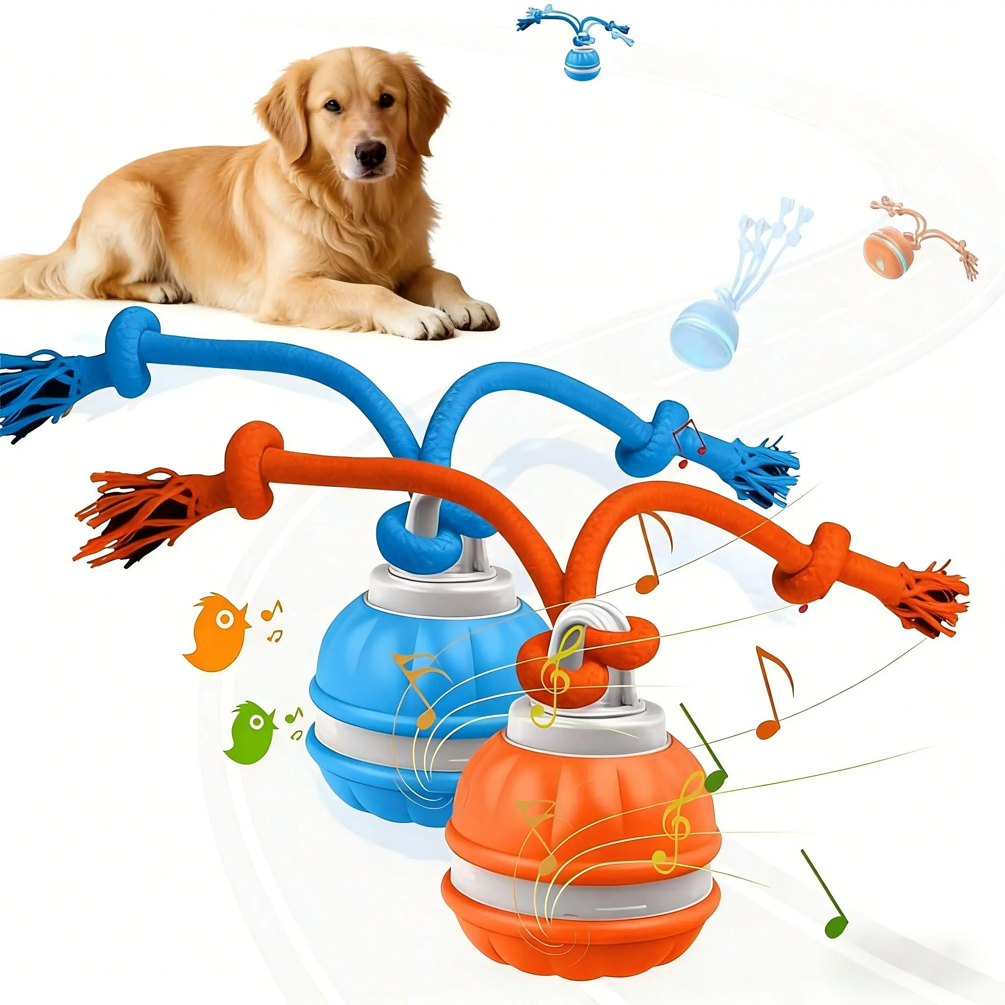 Interactive Dog Ball - 2025 Upgraded Moving Balls for Medium/Large Dogs, Automatic Chase Buddy Dogs Toy Wicked Ball for Boredom, Interactive Dog Toy to Keep Them Busy，Touch Activated Bouncing