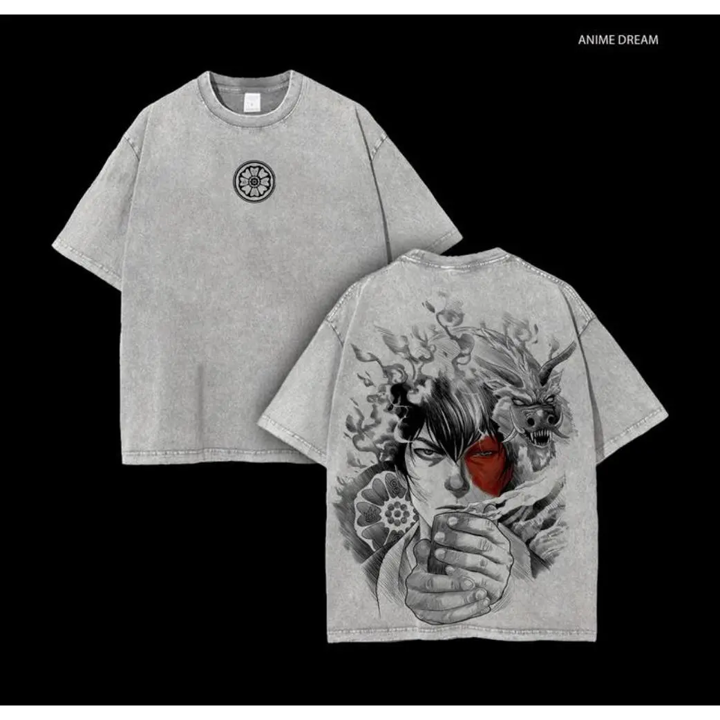 Zuko Graphic T-Shirt, Unisex Vintage Washed Avatar Anime Apparel, Oversize Heavyweight 230gsm Cotton Short Sleeve Top, Streetwear, Women, Shortsleeve, Clothes, Seamless, Classic, Oversized