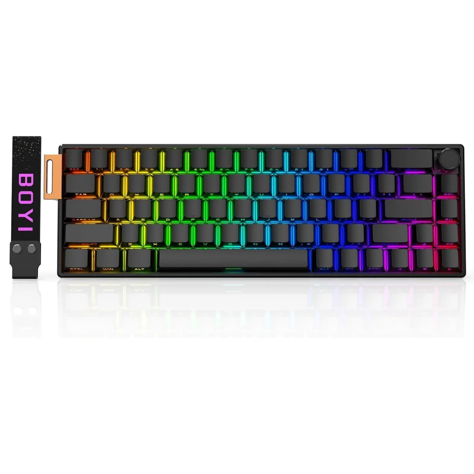 BOYI 66Pro Rapid Trigger Magnetic Switch Mechanical Keyboard,65% Hyper-Fast Actuation Point Adjustable Dedicated 8K Hz Polling Rate HotSwap RGB Wired Gaming Keyboard with Knob