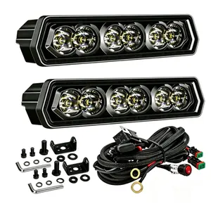 YCHOW-TECH 2PCS 6-Inch 120W Spot Beam LED Light Bars - Aluminum Housing, Compact Fit, Long Range Slim LED Pods for Off-Road Trucks, UTVs - Automotive Driving Lighting Accessories, Truck