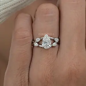 Infinity Pear Lab Diamond Engagement Ring