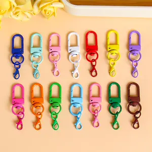 Colorful Enamel 12mm U-Shaped Lobster Clasp Accessories DIY Keychain Doll Hanging Clasp 14 Pieces Pack, Enamel Finish