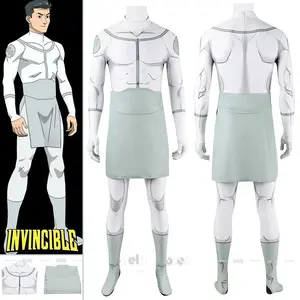 Invincible Viltrumite Mark Cosplay Costume Grey White Jumpsuit Apron Outfit Uniform for Halloween Party Markus Sebastian Grayson