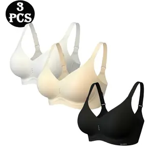 PROSHEVE Jelly Bras Women's Seamless Lift Bra Wireless Push Up No Underwire Full Coverage Comfort Supportive Sports T-Shirt Bra - Ultra-Soft Stretch Fabric, Nylon, Adjustable Straps, U-Back Design - Push Up Sportswear, Womenswear