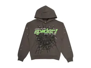 Sp5der Men's Punk V2 Hoodie Slate Grey, from StockX