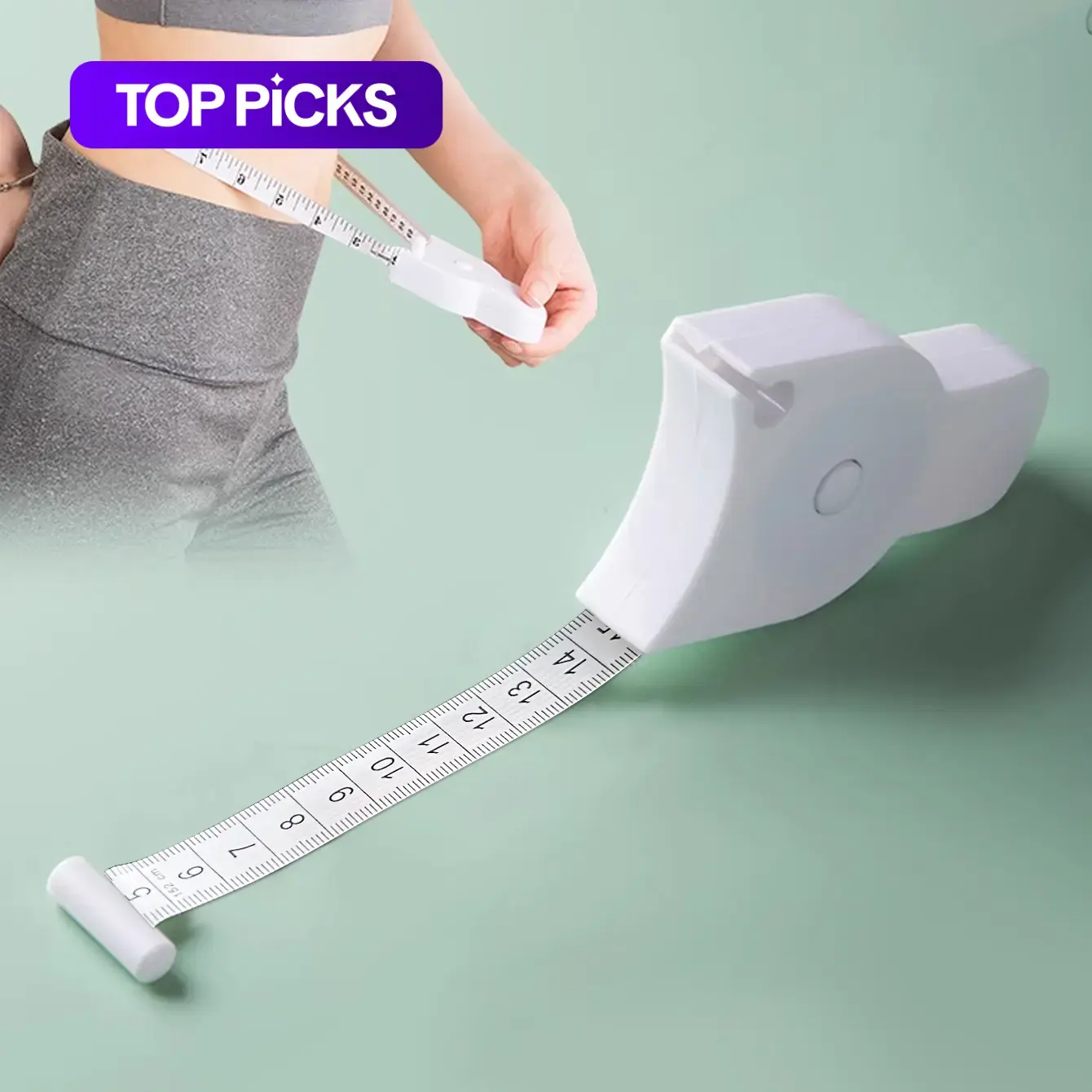 Retractable Body Tape Measure, Automatic Portable Body Measuring Tape, Household Measuring Tools for Waist, Hip, Arm, Durable Tape Measure, Measuring Instrument #GLOBAL PICKS