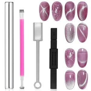 3PCs nail magnet tool set, strong magnetic double head nail magnet cat eye magnet for nails tools nail art gel nail polish magnet, DIY style available cat eye magnetic magnet Nails art tools Manicure Cutics