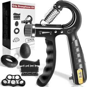 5-in-1 Grip Strengthener Set, Adjustable Resistance Hand Exerciser Kit for Men, Women, Athletes & Hand Therapy