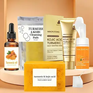 Turmeric 5-Piece Skincare Set-Includes Turmeric NightMask Turmeric Soap, Turmeric Cleansing Mousse,NaturalTurmeric Facial Oiland Turmeric Tablets. A completecleansing and skincare kit