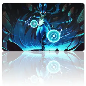 PKM Lucario Anime Deskmat Gaming Use Mousepad and Desk Mat