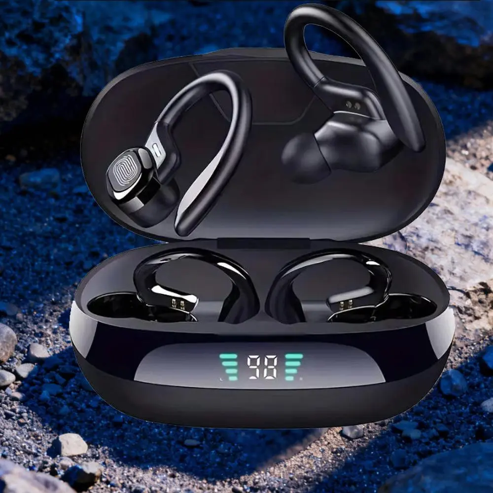 ANKRIYUL Bluetooth Earhook Earbuds - Wireless Workout Headphones, Electronic USB-Charging Chargeable In-Ear Earphones, Hands-Free Smartphone-Connected for Hiking, Outdoor Running