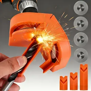 8-piece multi-functional drill bit sharpener set, new sharpener for all drill bits, can also sharpen scissors and knives, comes with 4 sharpening wheels and 3 drill bit holders, drill bit sharpener, knife sharpening tool (orange).
