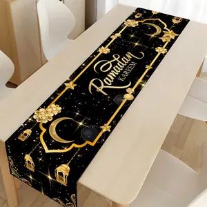 1Pcs Elegant Table Runner, Durable Polyester Material, Ramadan Home Decor, Suitable for Dining Room and Living Room