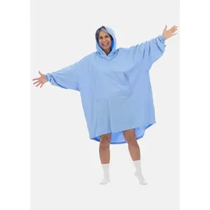 THE COMFY Breeze - Soft 100% Cotton Lightweight Airy Wearable Blanket Hoodie for All Seasons, Machine Washable, One Size Fits Most, Seen on Shark Tank, Great Gift
