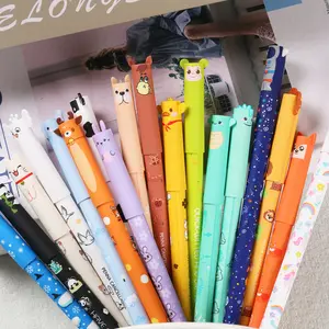 18pcs Erasable Pen Set, 6 Pens + 12 Refills, Colored Refills, Animal Design, Erasable Refills Suitable for Office Writing, Classroom Rewards, Back-to-School Gifts, Easter, Drawing Pens Set