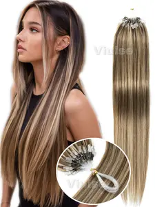 30g/Pack,50strands/Pack,Lightweight Individual Extensions,Micro Loop & Micro Ring Human Hair Extensions Install Easy No Need Glue,Straight Natural Hair Extensions Add Volume For Women/Girls,Daily Hair Extensions,Real Hair Extensions,Black/Brown Hair