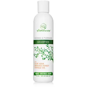 Wild Naturals Eczema & Psoriasis Treatment Shampoo - Anti-Dandruff Formula for Itchy Dry Scalp Relief Hypoallergenic Fragrance-Free pH Balanced for Sensitive Skin Sulfate & Paraben-Free Daily Scalp Care - Organic