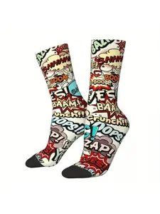 Graffiti 3D Digital Print Polyester Men's Socks