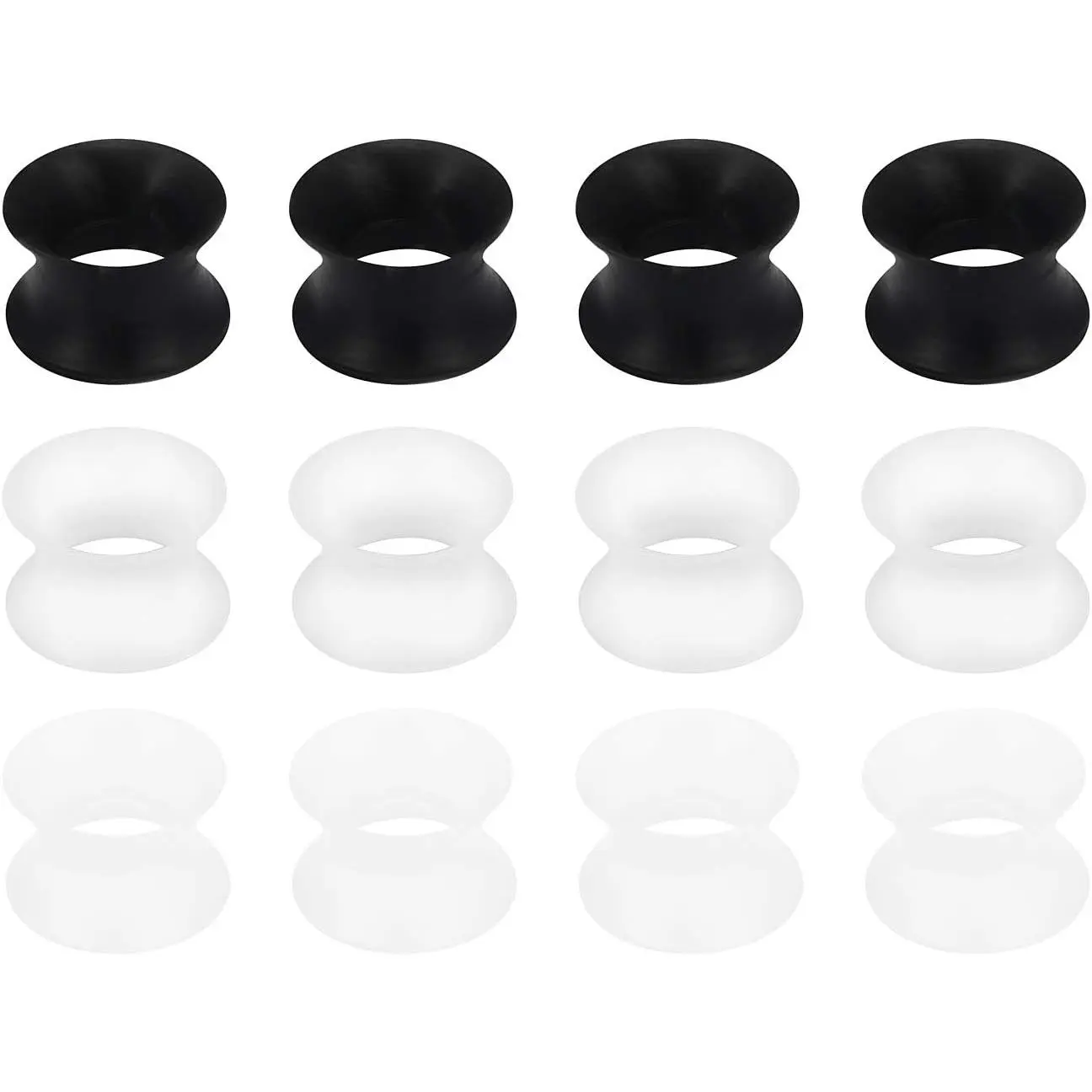 10G-50mm Thin Silicone Gauges for Ear Flexible Double Flare Gauges Tunnels Expander Stretching Gauge Earlets Plugs Gauges Kit Earlets Retainer Same Sizes 3 Colors