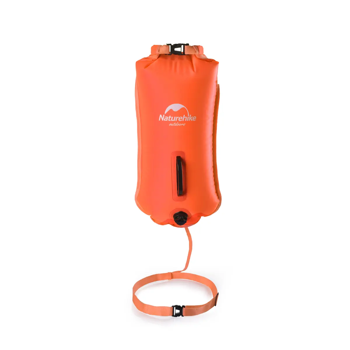 Naturehike High Visibility Nylon Fabric Buoyant Bag, 100% Waterproof Floating Dry Bag with Quick Inflate Dual Airbags, Double Handle Lightweight Open Water Safety Float for Swimming, Triathlon