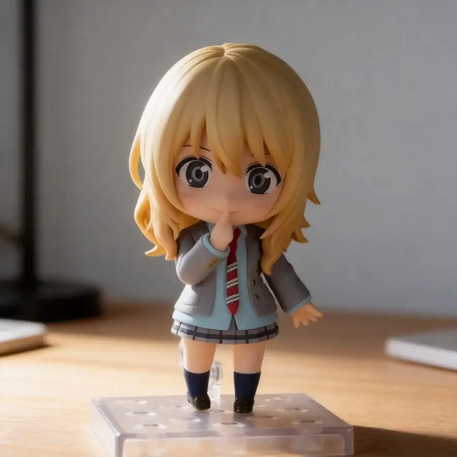 High-Quality Female Nendoroid Figure of Kaori Miyazono from Your Lie in April - 10cm Movable Collectible Model with Different Expressions, Collectibles