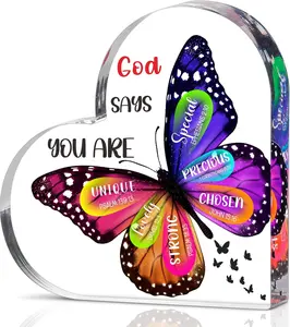 christmas Christian Gifts for Women Stocking Stuffers for Women Teen Girls - Butterfly Inspirational Religious Gifts for Mom Wife Sister Friends Coworker Female Christmas Birthday Present Home Art Decor Signs