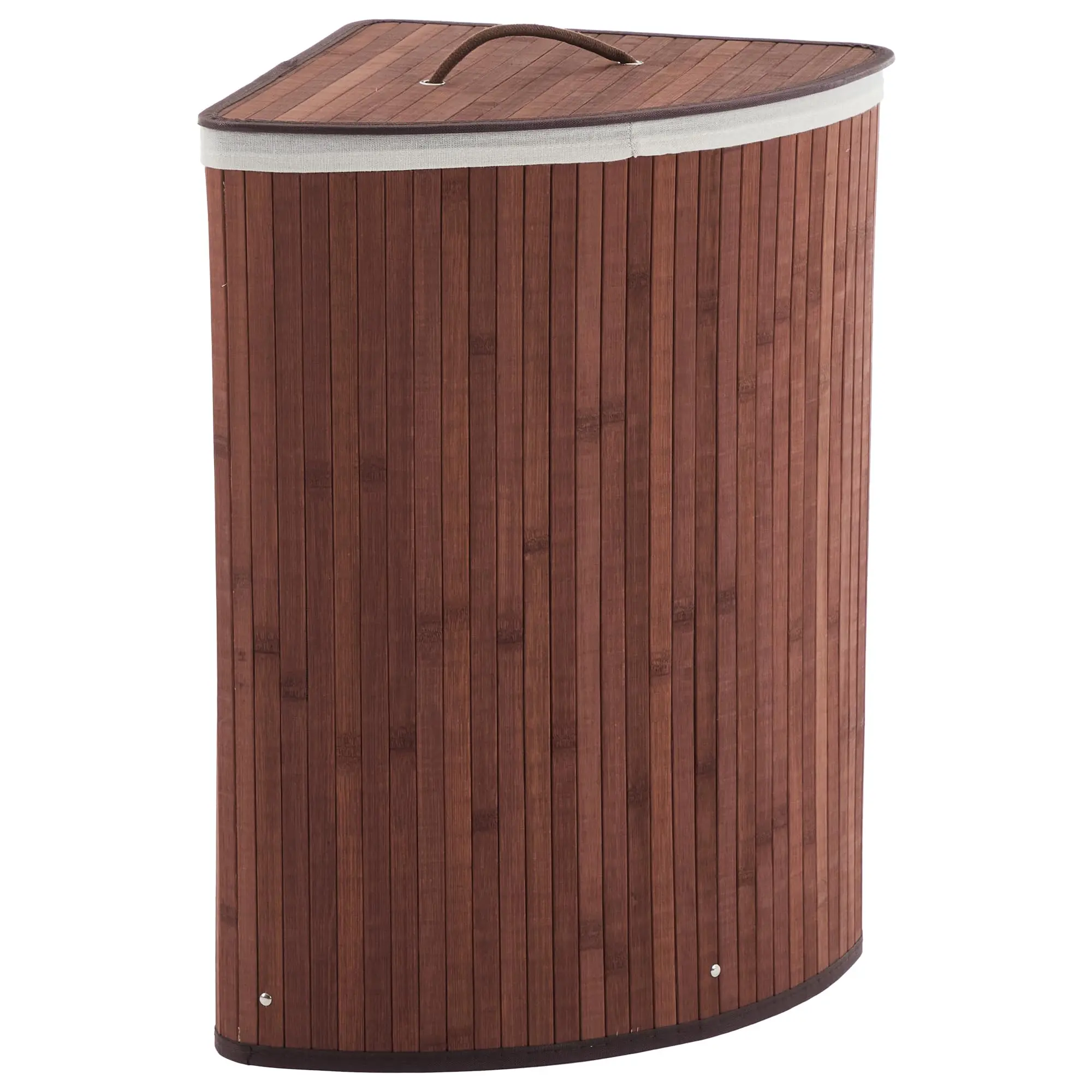 Garvee 58L Large Bamboo Laundry Basket with Lid, Foldable Clothes Hamper with Handles and Removable Bag, Ideal for Bedroom, Bathroom, Dorm, and Laundry Room Organization