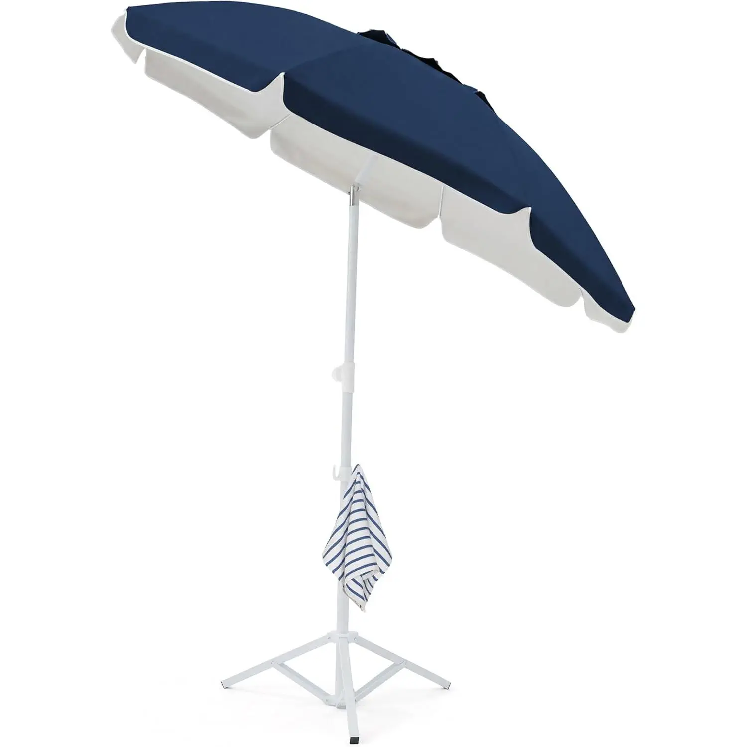 6.5ft Sun Shade Umbrellas, Portable Umbrella with Stand, Lightweight Sun Protection Free Standing Sport Umbrella for Outdoor Sports, Camping, Fishing, Patio, Beach, Navy