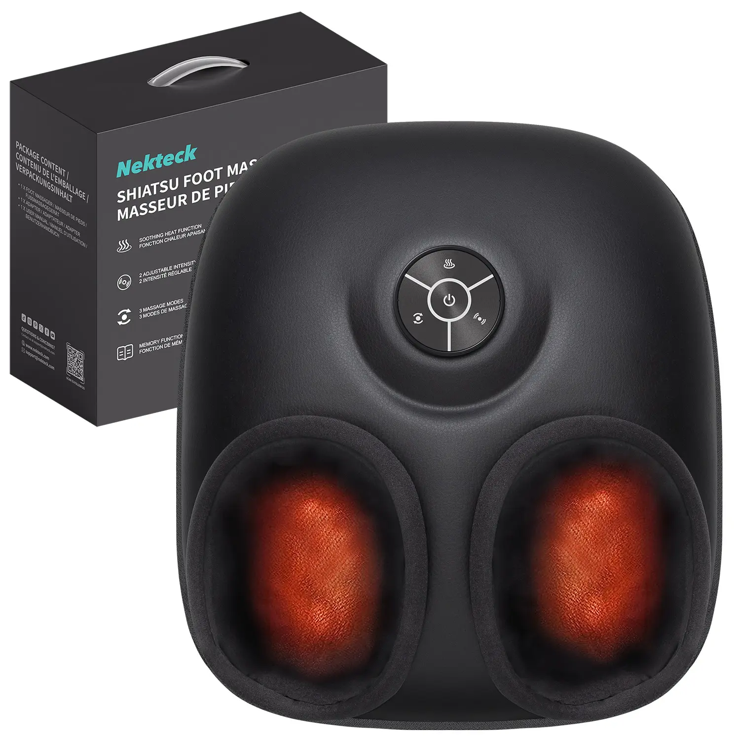Nekteck Shiatsu Foot Massager Machine with Soothing Heat, Deep Kneading Therapy, Air Compression, Improve Blood Circulation and Foot Wellness Brown,father'sdaygifts,summerhairstyles