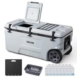 VEVOR Hard Cooler, 106QT Portable Rolling Cooler with Wheels, Leak-Resistant Coolbox Keeps Contents Cool for 48 Hours, Ice Retention Insulated Chests, Ultra-Light for Outdoor Picnics, Grill, Camping