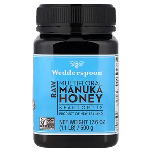 Wedderspoon Raw Multifloral Manuka Honey, KFactor™ 12, 1.1 lb (500 g)