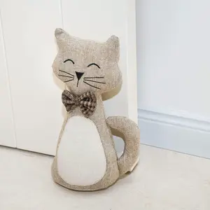 Cute Cat Weighted Door Stopper Fabric Stuffed Animal Decorative Door Stop for Home Office Interior Floor Decor