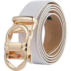 Men's Leather Designer Belt with Fashion Comfort Click Buckle Exact Fit