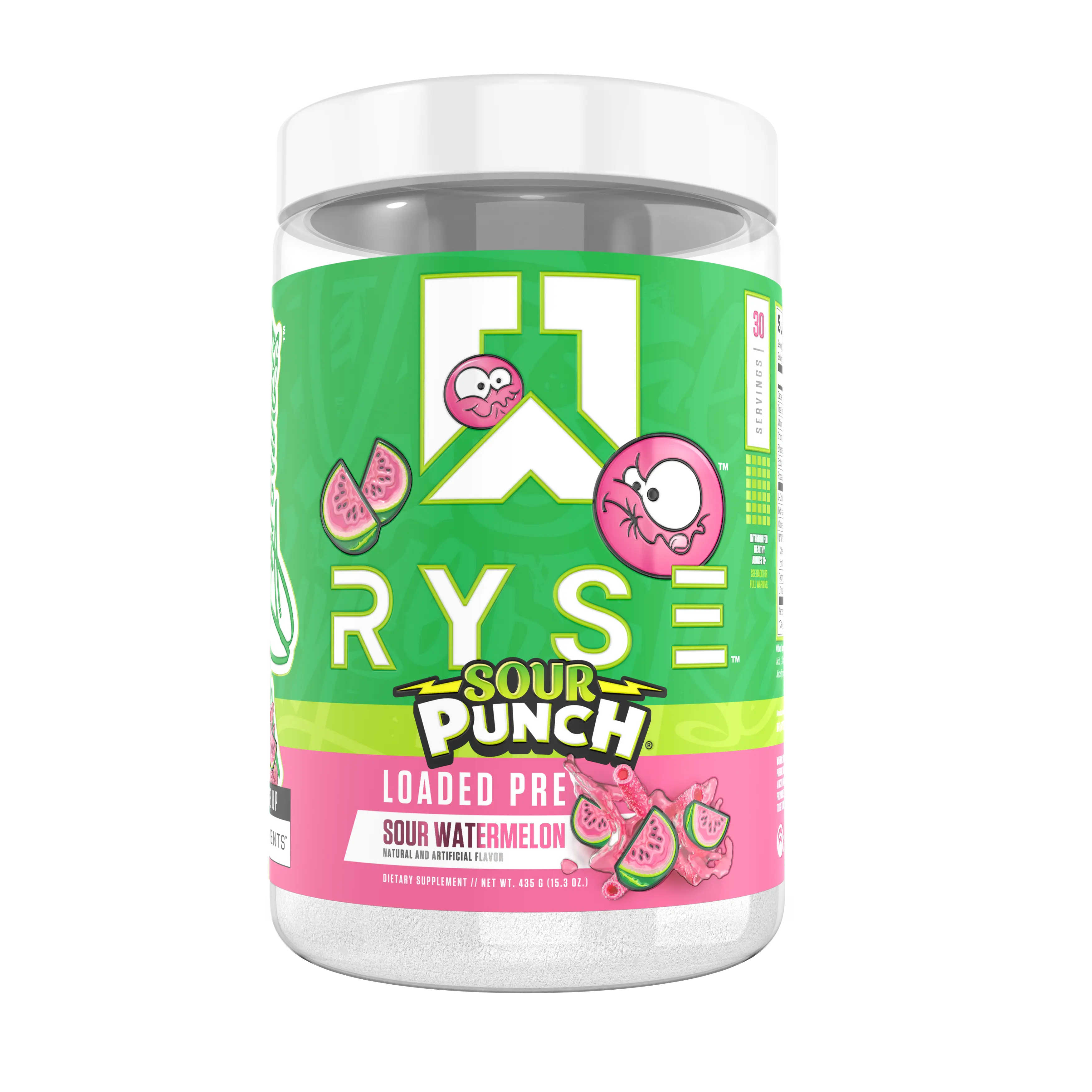 Ryse Supps Loaded Pre-Workout Powder - High-Potency Concentrated Sour Punch Energy Formula Powder, Fitness Energy Boosters, Muscle Support Dietary Supplement for Fitness Enthusiasts