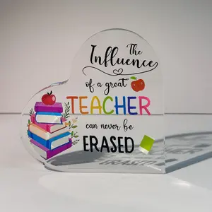 Teacher Appreciation Gift Acrylic Plaque Inspirational Keepsake for Teacher Desk Decor Classroom Thank You Gift