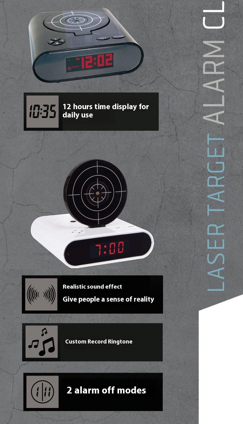 Battery Model Creative Novelty Shooting Toy Lazy Wake Up Alarm Clock