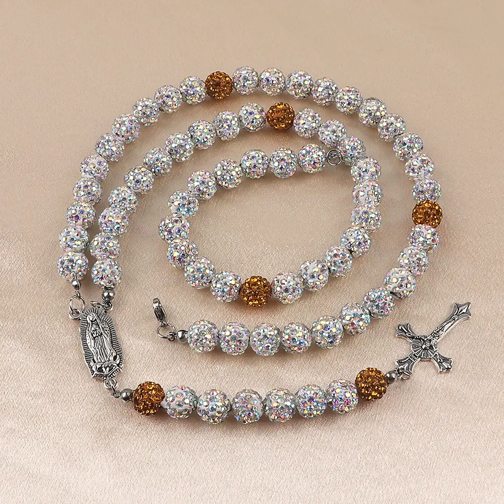 Prayer bead necklace with turmeric and A