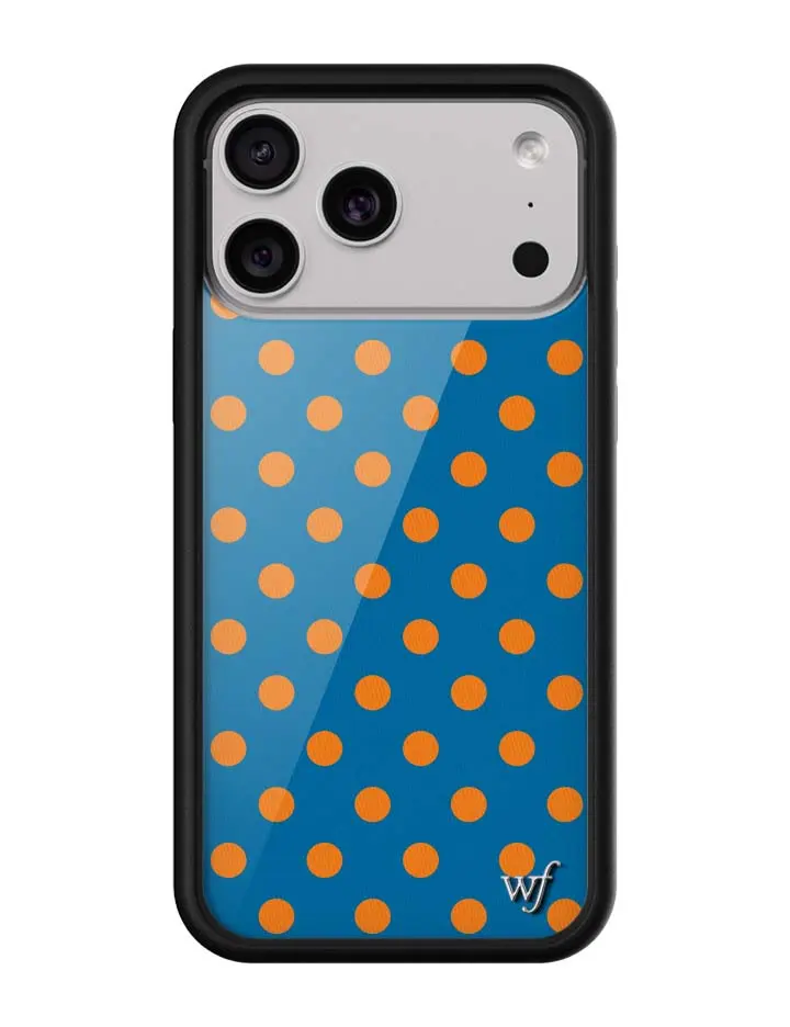 Custom Polka Dot Blue-Orange iPhone Case, Protective Cover for Smartphone, Cellphone & Handheld Devices