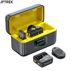 JPTREK 2-Pack Wireless Lavalier Microphone with Charging Case| Smart Noise Cancelling, Magnetic Clip, Plug & Play| for iPhone, Android, Camera| Perfect for TikTok Live Streaming, Vlogging, Video Recording