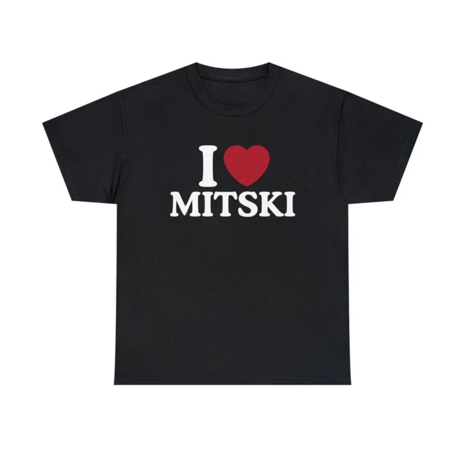 Men's Funny Mitski Graphic Print Short Sleeve Tee - Cotton Fabric Knit Round Neck Casual Top for Sports, Outdoor Activities
