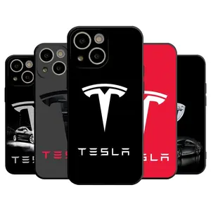 T-Teslaes Car Logo Phone Case For 17 16 15 14 13 12 11 Pro ProMax Plus Air  Back Cover Gift