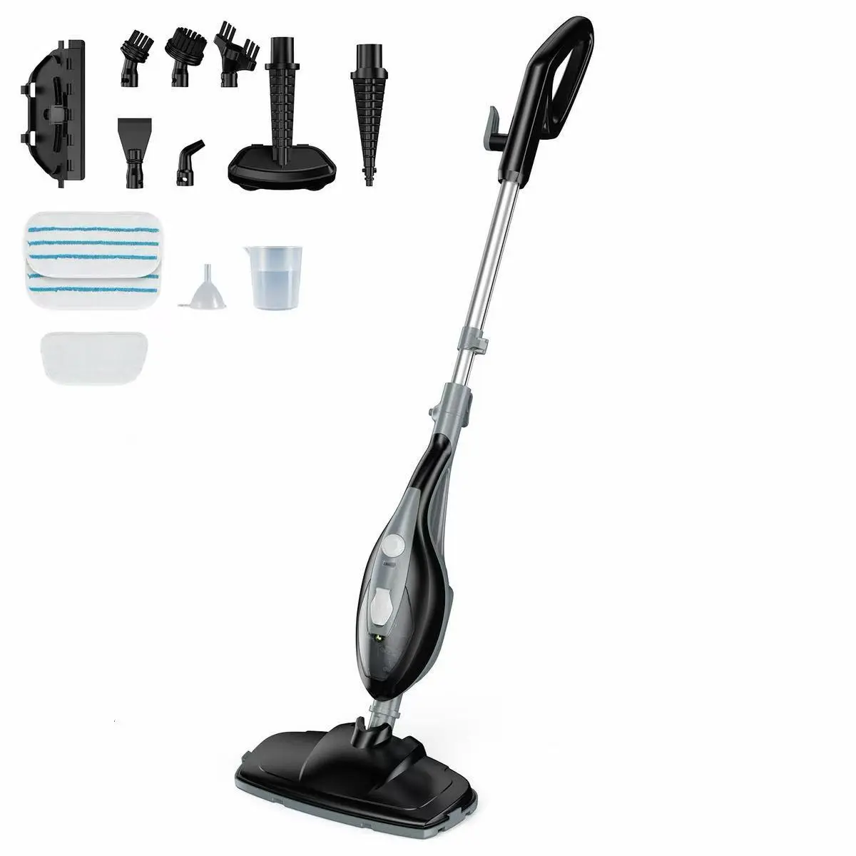 High-Temp Steam Cleaner - 10-in-1 Detachable Mop with 14 Attachments for Floors, Windows & Grout, Chemical-Free