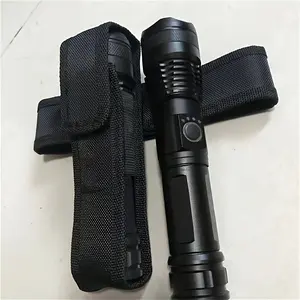 Tactical Flashlight Holster - Durable Black Polyester Blend, Belt Clip, Fits 16.5cm Torches, For Hunters, Ideal for Outdoor Camping